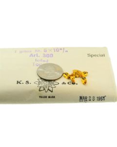 Swarovski 4200 Navette Rhinestones 10mm x 5mm Topaz Pointed Back Gold Foiled  - 2 Pcs