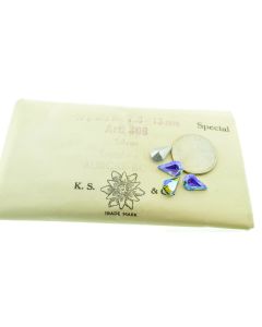 Swarovski 4300 Pear Rhinestones 13mm x 7.8mm Light Sapphire Ab Pointed Back Silver Foiled  - Each