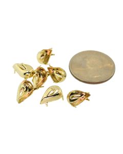 14K Gold Plated Brass Settings Pear Regular Sew On Back Prong, Pendant/Drop 13mm x 7.8mm - 6 pcs