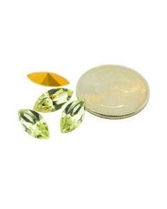 Swarovski 4200 Navette Rhinestones 15mm x 7mm Jonquil Pointed Back Gold Foiled  - Each