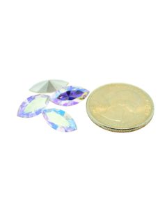 Swarovski 4200 Navette Rhinestones 15mm x 7mm Lavender Ab Pointed Back Silver Foiled  - Each