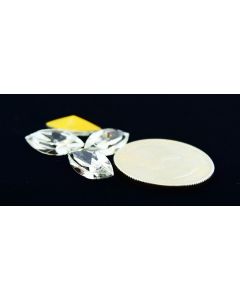 Swarovski 4200 Navette Rhinestones 15mm x 7mm Crystal Pointed Back Gold Foiled  - Each