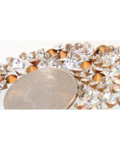 Swarovski 1012 Chaton Rhinestones 18ss Crystal Pointed Back Gold Foiled  - 6 Pcs