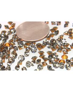 Swarovski 1100 Chaton Rhinestones 18ss Black Diamond Pointed Back Gold Foiled  - 6 Pcs