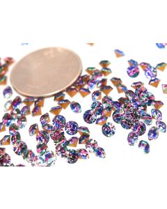 Swarovski 1100 Chaton Rhinestones 18ss Iris Pointed Back Gold Foiled  - 6 Pcs