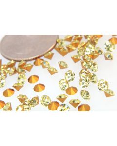 Swarovski 1100 Chaton Rhinestones 18ss Jonquil Pointed Back Gold Foiled  - 6 Pcs