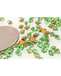 Swarovski 1100 Chaton Rhinestones 18ss Peridot Pointed Back Gold Foiled  - 6 Pcs