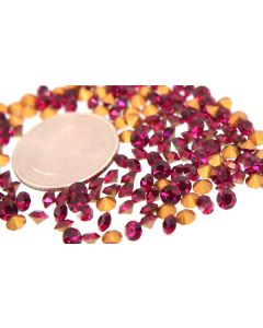 Swarovski 1100 Chaton Rhinestones 18ss Ruby Pointed Back Gold Foiled  - 6 Pcs