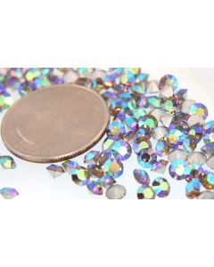 Swarovski 1100 Chaton Rhinestones 18ss Starlight Ab Pointed Back Silver Foiled  - 6 Pcs