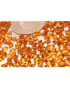 Swarovski 1100 Chaton Rhinestones 18ss Topaz Pointed Back Gold Foiled  - 6 Pcs