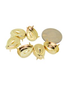 14K Gold Plated Brass Settings Pear Regular Sew On Back Prong, Pendant/Drop 18mm x 13mm - 2 pcs
