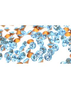 Swarovski 1012 Chaton Rhinestones 19ss Aqua Pointed Back Gold Foiled  - 6 Pcs