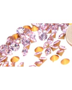 Swarovski 1012 Chaton Rhinestones 19ss Light Amethyst Pointed Back Gold Foiled  - 6 Pcs