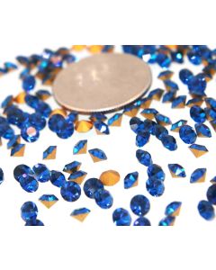 Swarovski 1100 Chaton Rhinestones 19ss Capri Pointed Back Gold Foiled  - 6 Pcs