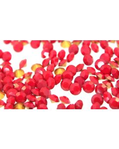 Swarovski 1100 Chaton Rhinestones 19ss Cherry Red Pointed Back Gold Foiled  - 6 Pcs