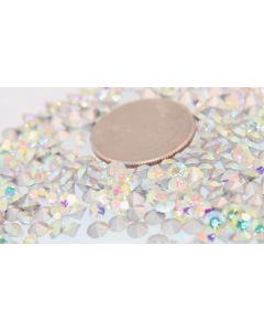 Swarovski 1100 Chaton Rhinestones 19ss Crystal Ab Pointed Back Silver Foiled  - 6 Pcs