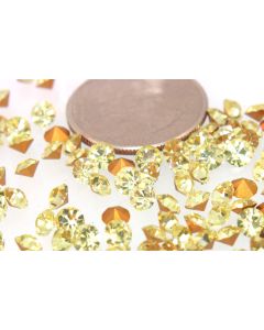 Swarovski 1100 Chaton Rhinestones 19ss Jonquil Pointed Back Gold Foiled  - 6 Pcs