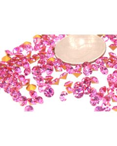 Swarovski 1100 Chaton Rhinestones 19ss Rose Pointed Back Gold Foiled  - 6 Pcs