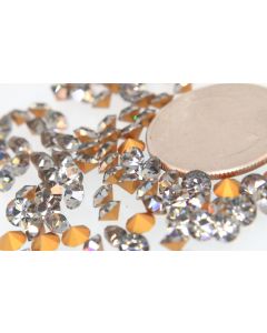 Swarovski 1100 Chaton Rhinestones 20ss Black Diamond Pointed Back Gold Foiled  - 6 Pcs