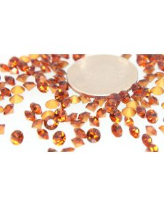 Swarovski 1100 Chaton Rhinestones 20ss Topaz Pointed Back Gold Foiled  - 6 Pcs