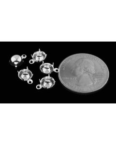 Sterling Silver Plated Brass Settings Round 1-Ring Regular Closed Back Prong 29ss|30ss - 8 pcs