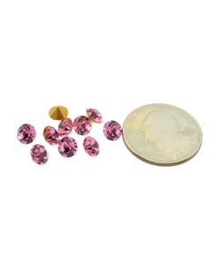 Swarovski 1100 Chaton Rhinestones 29ss Rose Pointed Back Gold Foiled  - 4 Pcs