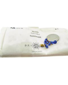 Swarovski 1100 Chaton Rhinestones 29ss Sapphire Pointed Back Gold Foiled  - 4 Pcs