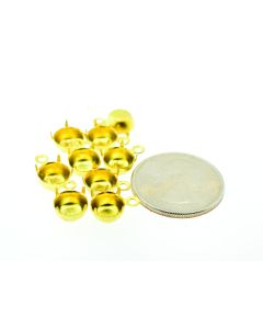 Raw Brass Settings Round 1-Ring Regular Closed Back Prong 39ss|40ss - 6 pcs