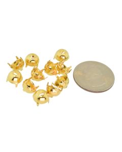 14K Gold Plated Brass Settings Round Regular Sew On Back Prong 39ss|40ss - 6 pcs