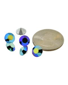 Swarovski 1100 Chaton Rhinestones 40ss Emerald Ab Pointed Back Silver Foiled  - 4 Pcs