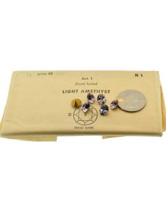 Swarovski 1100 Chaton Rhinestones 40ss Light Amethyst Pointed Back Gold Foiled  - 4 Pcs