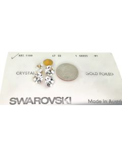 Swarovski 1100 Chaton Rhinestones 47ss Crystal Pointed Back Gold Foiled  - 4 Pcs