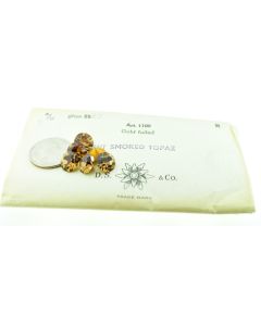 Swarovski 1100 Chaton Rhinestones 47ss Light Smoke Topaz Pointed Back Gold Foiled  - 4 Pcs