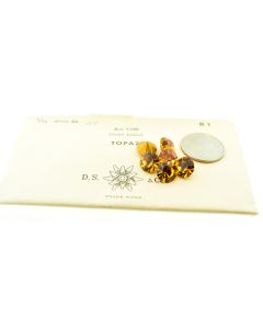 Swarovski 1100 Chaton Rhinestones 47ss Topaz Pointed Back Gold Foiled  - 4 Pcs
