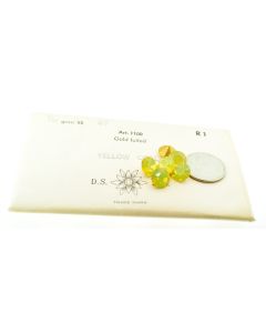 Swarovski 1100 Chaton Rhinestones 47ss Yellow Opal Pointed Back Gold Foiled  - 4 Pcs