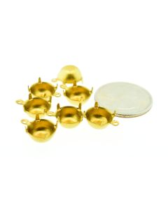 Raw Brass Settings Round 1-Ring Regular Closed Back Prong 48ss|47ss - 6 pcs