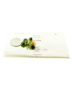 Swarovski 1100 Chaton Rhinestones 48ss Olivine Pointed Back Gold Foiled  - 4 Pcs