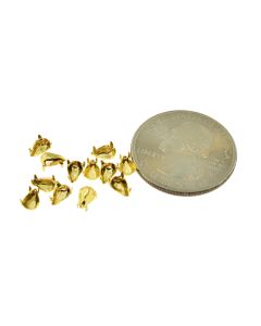14K Gold Plated Brass Settings Pear Regular Closed Back Prong 6mm x 3.6mm - 8 pcs