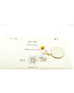 Swarovski 1100 Chaton Rhinestones 39ss Chalk White Pointed Back Gold Foiled  - 4 Pcs