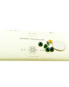 Swarovski 1100 Chaton Rhinestones 39ss Green Turmaline Pointed Back Gold Foiled  - 4 Pcs