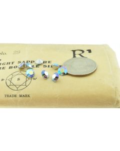 Swarovski 1100 Chaton Rhinestones 29ss Light Sapphire Ab Pointed Back Silver Foiled  - 4 Pcs