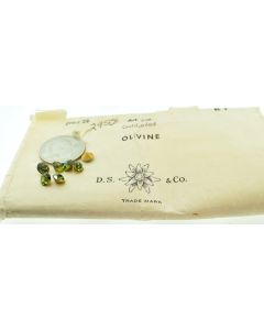 Swarovski 1100 Chaton Rhinestones 29ss Olivine Pointed Back Gold Foiled  - 4 Pcs