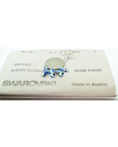 Swarovski 1100 Chaton Rhinestones 29ss Sapphire Ab Pointed Back Silver Foiled  - 4 Pcs